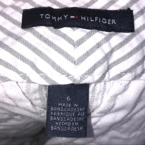 ⚡️5/$15⚡️ Tommy Hilfiger | White/Gray Striped Shorts | 6 - Picture 2 of 8